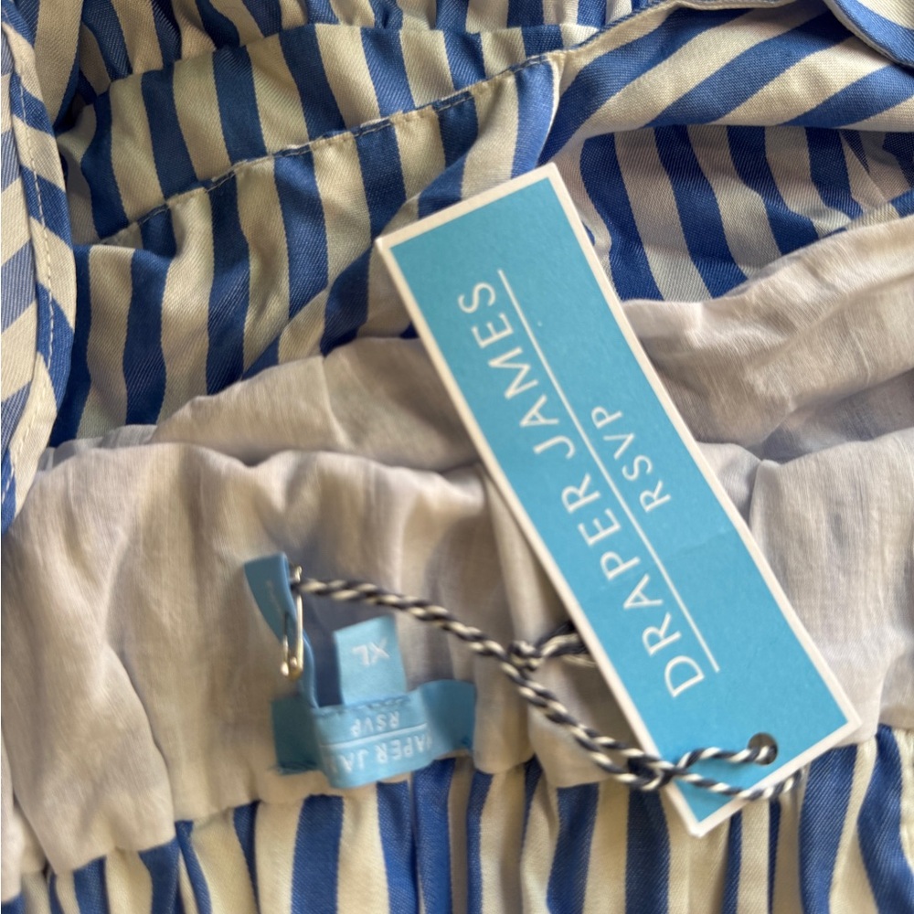 Draper James Blue and White Striped Midi Dress - Picture 6 of 7